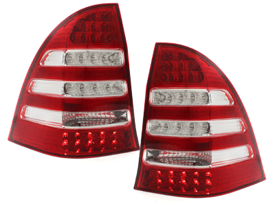 -STOPURI LED MERCEDES BENZ C W203 T-MODEL FUNDAL ROSU/CRISTAL -COD RMB15LRC